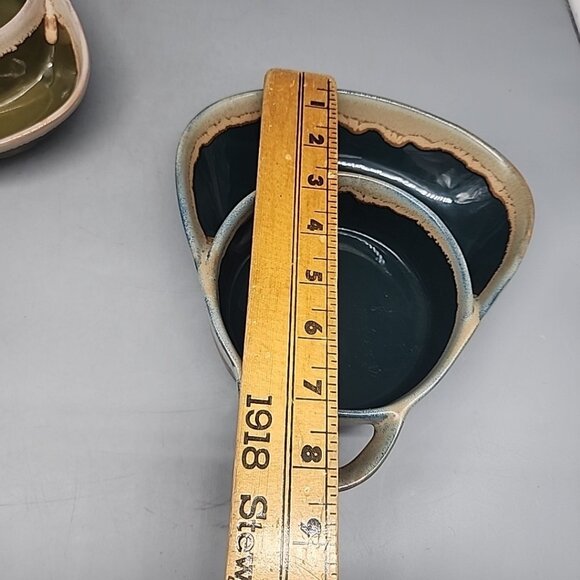 Set of 2 Soup LTD Commodities Cracker Bowl Chip Dip Glaze Stoneware Teal - Picture 4 of 4